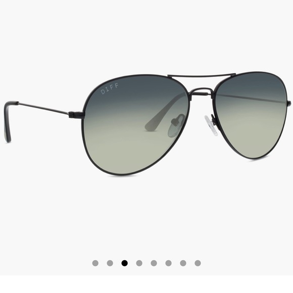 DIFF CRUZ AVIATORS SUNGLASSES - BLACK/SMOKE UNISEX (NEW WITH TAGS) - Picture 3 of 6
